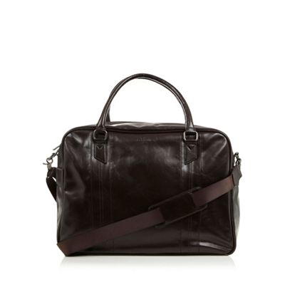 Designer dark brown PU holdall bag